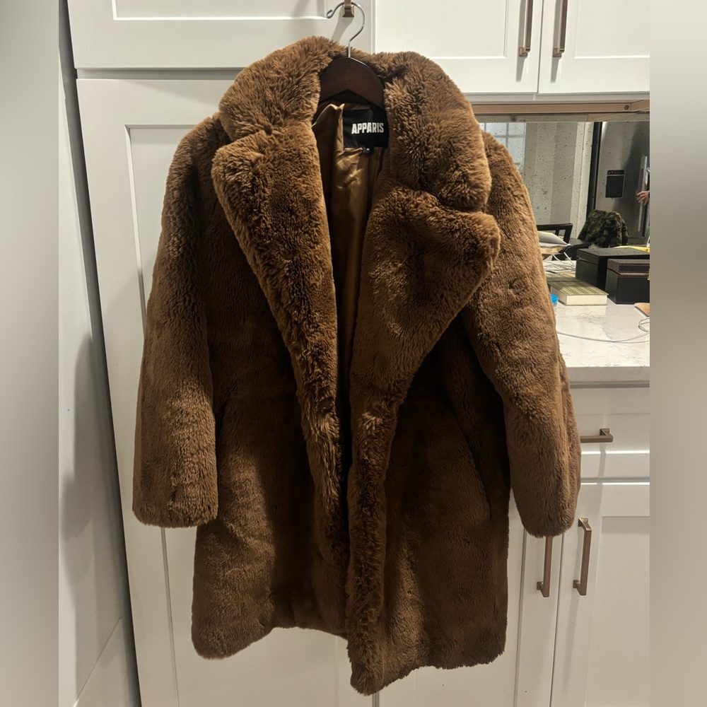 Apparis Chestnut Faux Fur Jacket